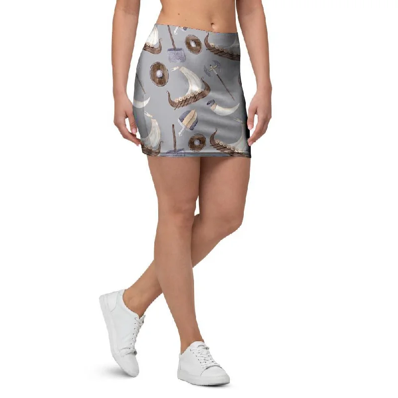 Drakkar Viking Ship Mini Skirt denim skirt trendy