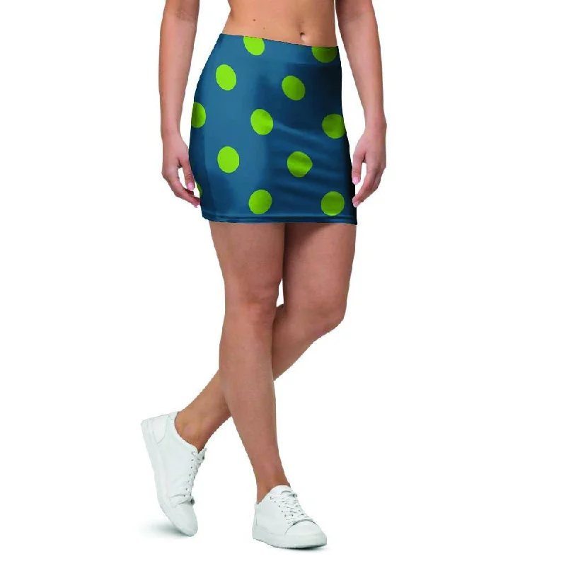 Emerald Green Polka Dot Mini Skirt midi skirt versatile