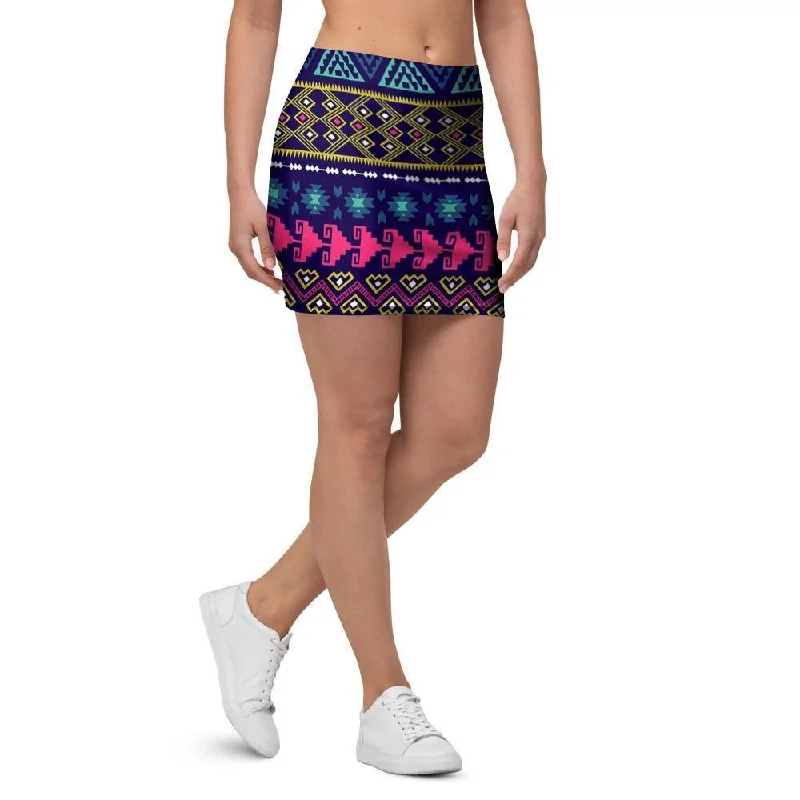 Ethic Aztec Print Mini Skirt corduroy skirt comfortable