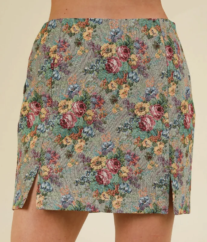 Home for the Holidays Floral Skirt corduroy skirt durable