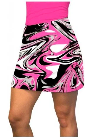 Loudmouth Golf: Women's Active Skort - Pink Marble high waist skirt