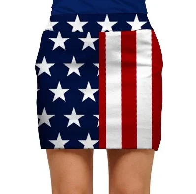 Loudmouth Golf: Women's StretchTech Skort - Stars & Stripes leather skirt bold