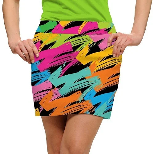 Loudmouth Golf: Women's StretchTech Skort - Broad Strokes (Size 6) leather skirt bold