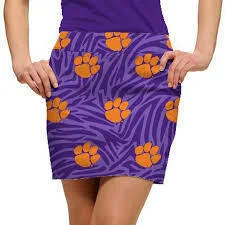 Loudmouth Golf: Women's StretchTech Skort - Clemson Paw Power (Size 0) high slit skirt