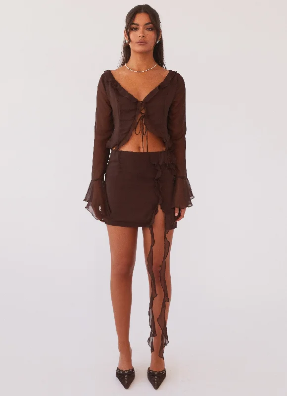 My Favourite Part Mini Skirt - Dark Mocha modal blend skirt