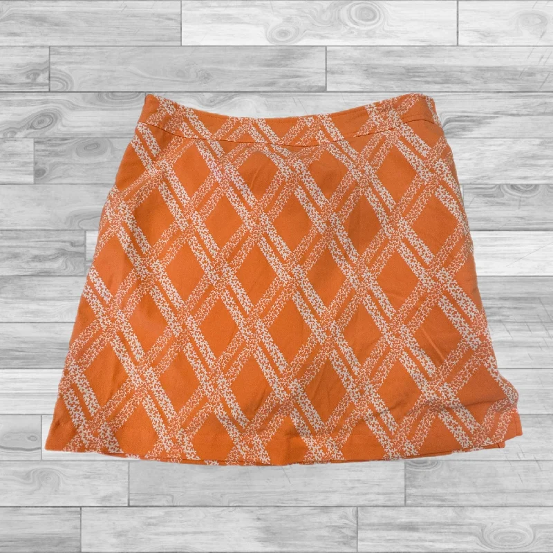 Skort By Ashworth In Orange & White, Size: 6 chiffon skirt floaty