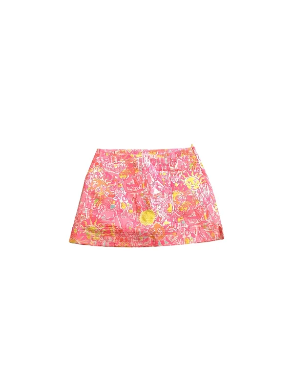 Skort By Lilly Pulitzer In Pink & Yellow, Size: 0 low waist skirt