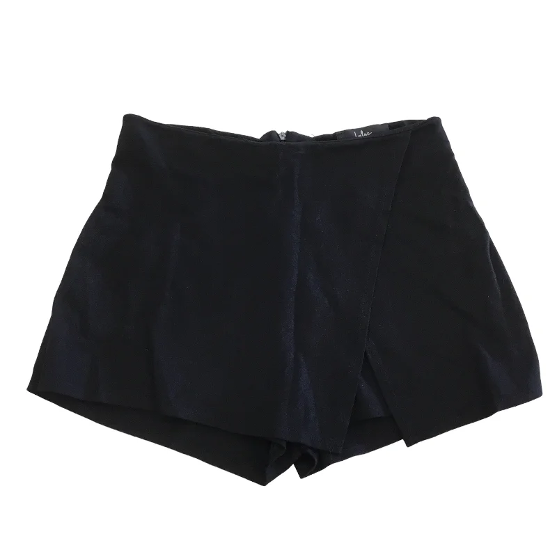 Skort By Lulus In Black, Size: S velvet skirt glossy