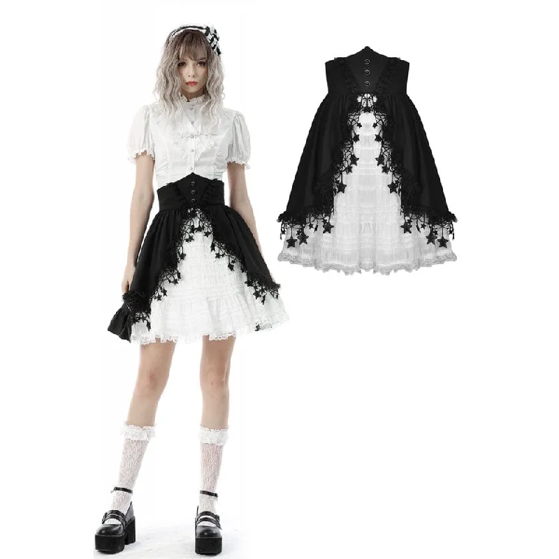 Women's Gothic Lolita Stars Layered High-waisted Puffy Skirt cashmere skirt fine